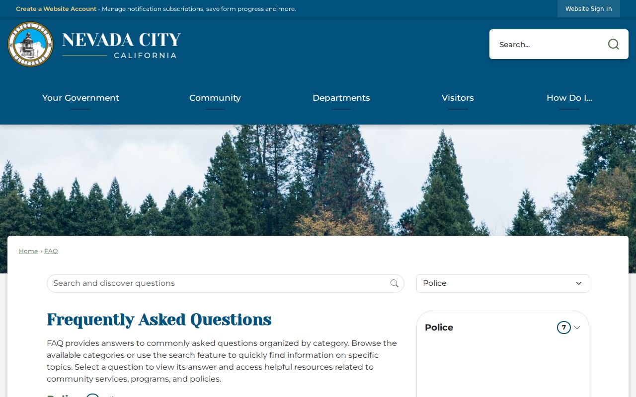 Nevada County Nevada City criminal history police report FAQ