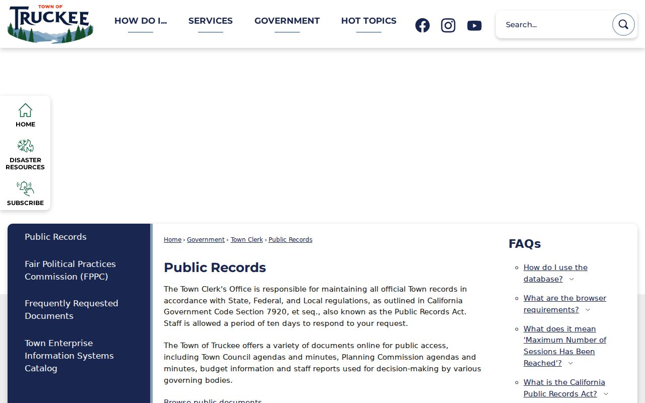 Nevada County Truckee criminal records NextRequest public records page
