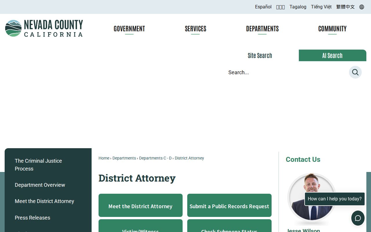 Nevada County criminal record District Attorney charge review