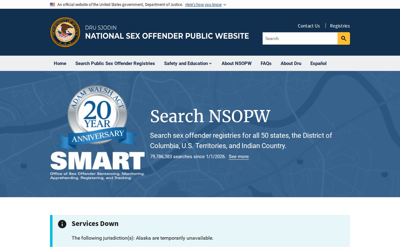 Nevada County sex offender check through the national NSOPW search