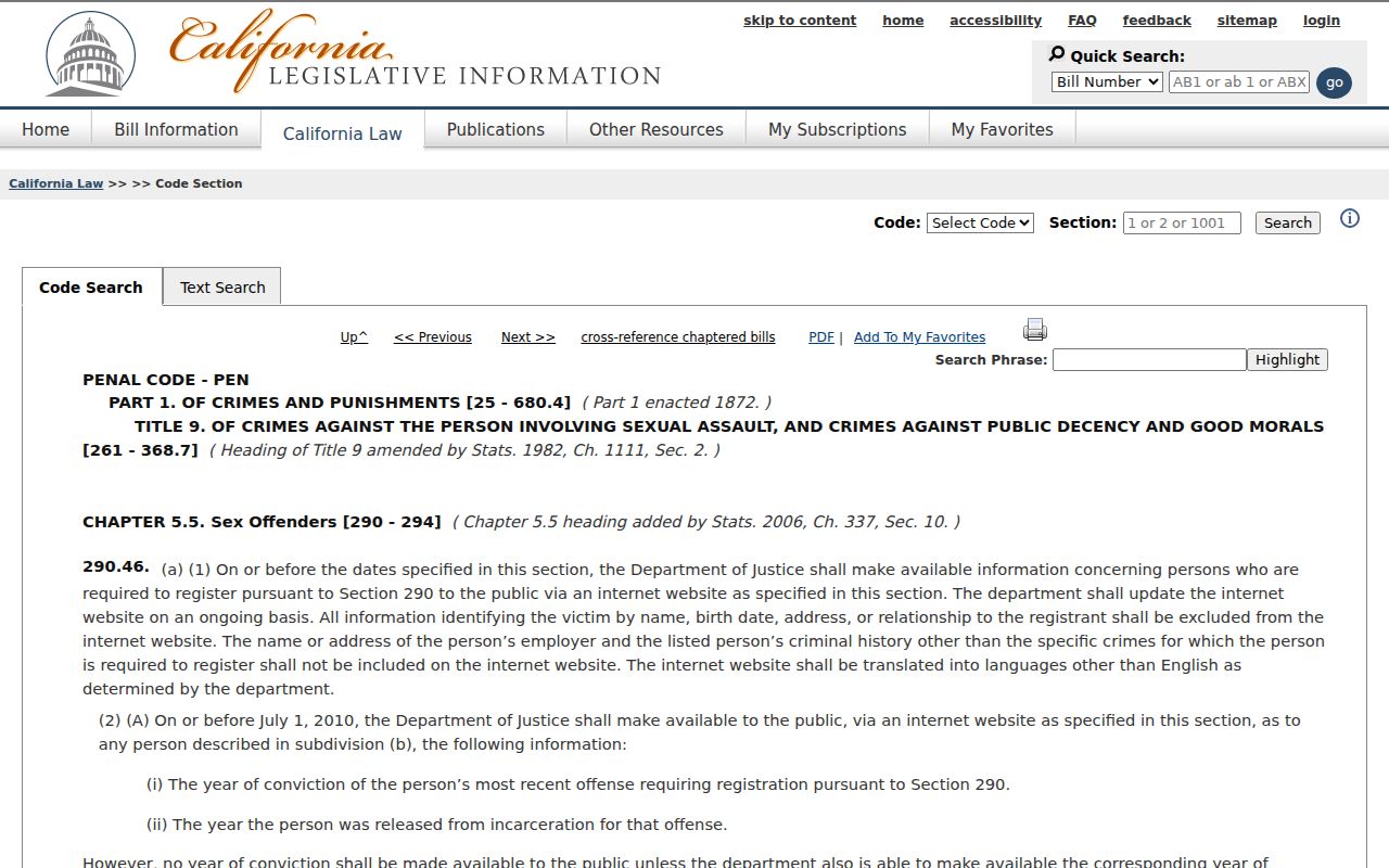 Nevada County sex offender check law under Penal Code 290.46